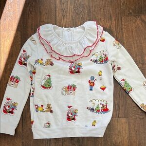 Sal and Pimenta Holiday Toy Ruffle Neck Sweatshirt